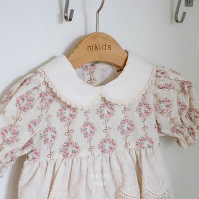 M-KIDS38｜(65-80cm) 歐式碎花滾邊包屁衣8