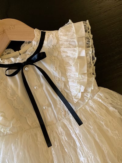 JE59｜(66-90cm) 蕾絲綁帶洋裝包屁衣16