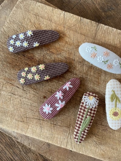 Anne Shirley42｜(free) 6色刺繡手工髮夾2