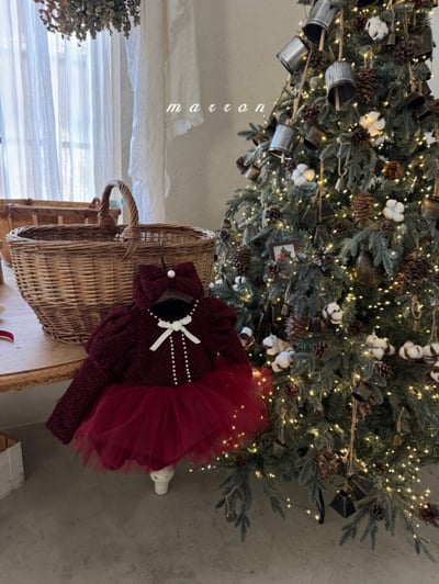 Marron 61｜(3m-18m) 宮廷袖珍珠小香薄紗包屁衣10