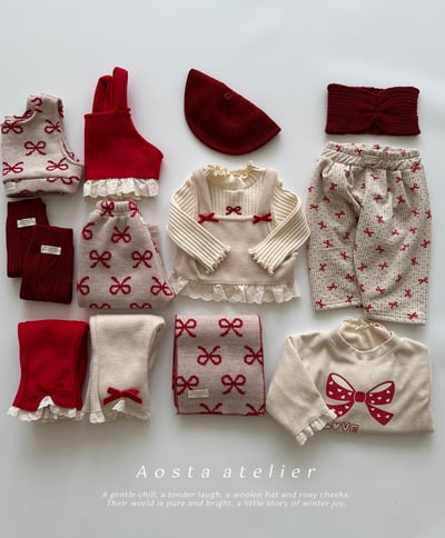 AOSTA67｜(6m-5y) 蝴蝶結蕾絲微喇叭褲20