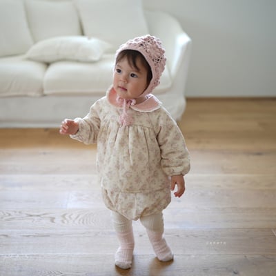 neneru07｜(60cm-85cm) 1色刷毛滾邊領燈芯絨碎花套裝6