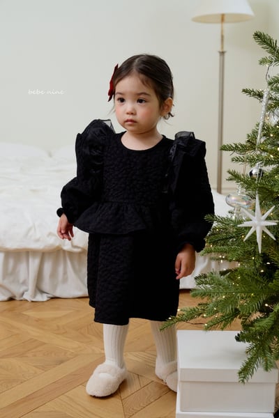 bebe nine48 (65cm-115cm) 2色花卉飛袖洋裝3