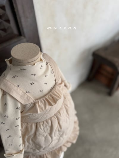 Marron 26｜(1y-6y) 絎縫荷葉肩帶洋裝13