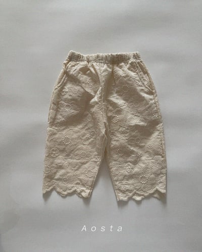 AOSTA31｜(6m-5y) 花卉壓紋/條紋直筒長褲14