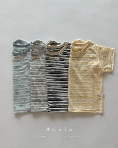 AOSTA19｜(6m-5y) 4款拼色條紋上衣3