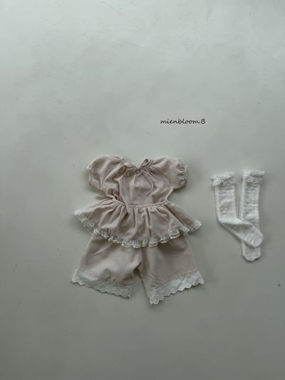 Bloom.b33｜(55cm-118cm) 格紋蕾絲花邊上衣8