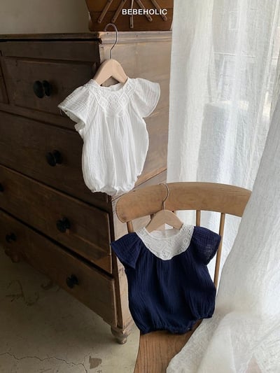 Bebe holic22｜(3m-18m) 編織領連身服1