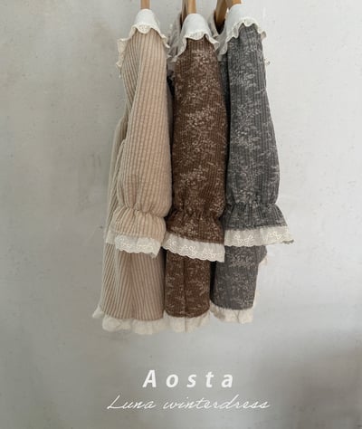 AOSTA50｜(6m-5y) 蕾絲花邊碎花洋裝11