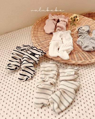 Valubebe21｜(65-90) 捲邊素面/碎花無根襪6