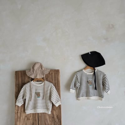 Choucream01｜(6m-18m) 羽球小熊條紋上衣3