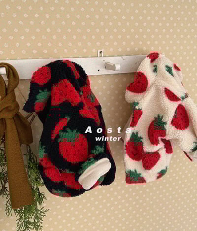 AOSTA20｜(6m-5y) 草莓刷毛雙面外套4