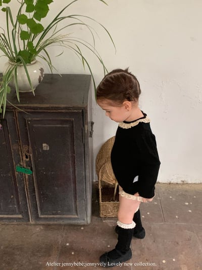 JE578｜(66-90cm) 蕾絲捲邊包屁衣/蕾絲花邊無根襪23