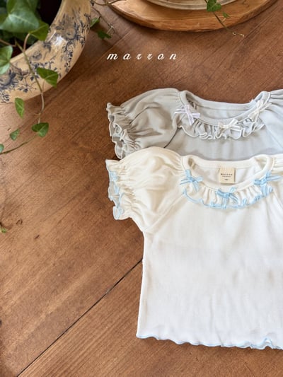 Marron31｜(1y-6y) 公主蝴蝶結花邊上衣3