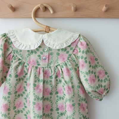 LEMONADE25｜(55cm-85cm) 2色玫瑰碎花包屁衣含帽子11