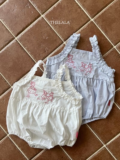 thelala63｜ (0m-18m) 刺繡花邊無袖包屁衣10