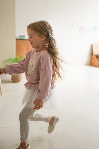 FLO58｜(75-140) 3色小兔花布蕾絲邊緊身褲6