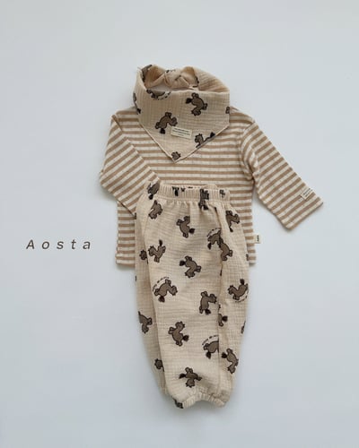 AOSTA23｜(6m-5y) 印花棉麻休閒縮口褲22