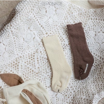 LEMONADE58｜(55cm-85cm) 2色透氣長襪兩雙組3