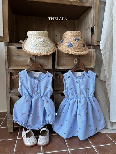 thelala46｜ (0m-18m) 花卉細條紋包屁衣12