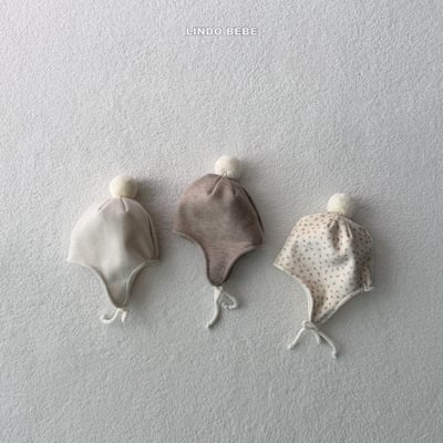 Lindo33｜(3m-18m) 毛球護耳綁帶帽10