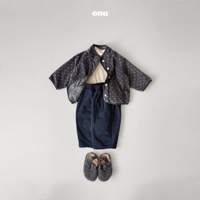 onu 37｜(70cm-115cm) 波點軟磨毛開襟外套15