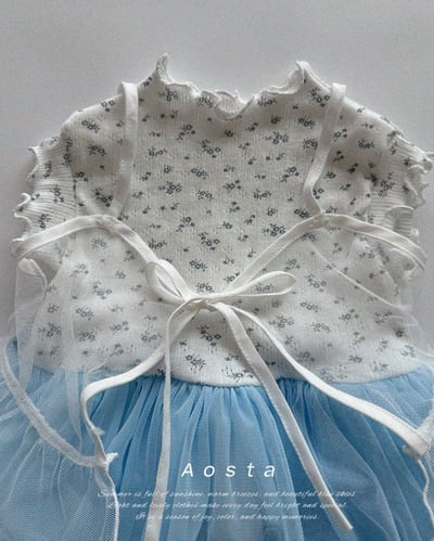 AOSTA65｜(6m-5y) 3款山茶花蕾絲連身裙3