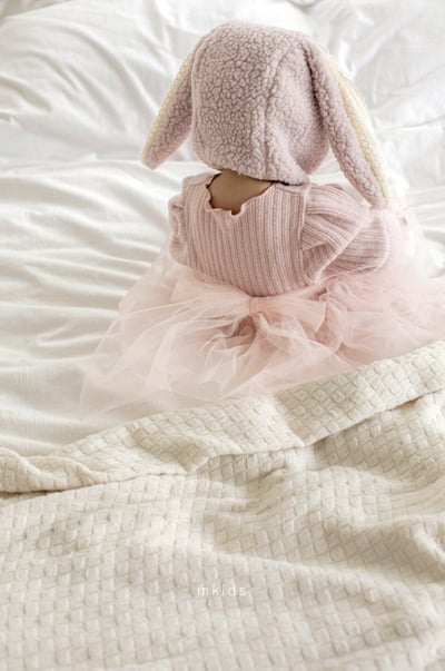 M-KIDS02｜(55-80cm) 2色羅紋捲邊薄紗綁帶包屁衣4