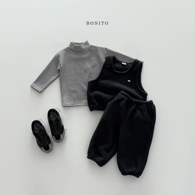 Bonito50｜(75cm-125cm) 條紋中高領上衣8