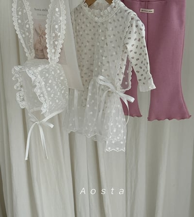 AOSTA43｜(6m-5y) 蕾絲滾邊碎花上衣3