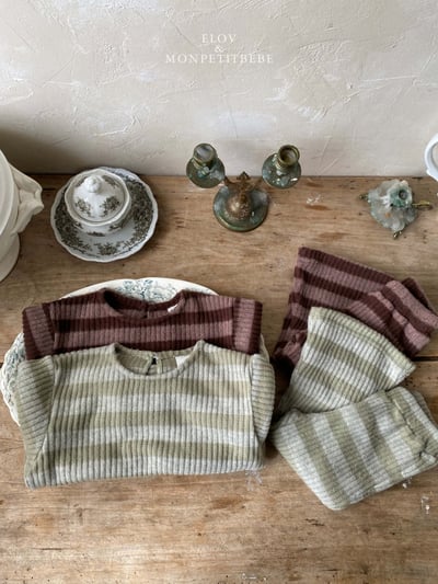 Monpetitbebe12｜(70cm-110cm) 條紋羅紋套裝7