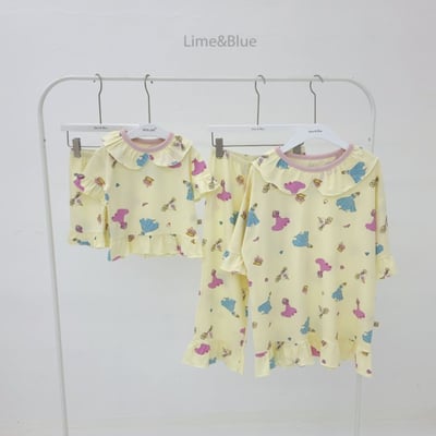 LIME&BLUE36｜(80-118cm MOM)  公主荷葉邊親子套裝12