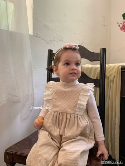 JE591｜(73-100cm) 蕾絲花邊連身褲/素面高領上衣9