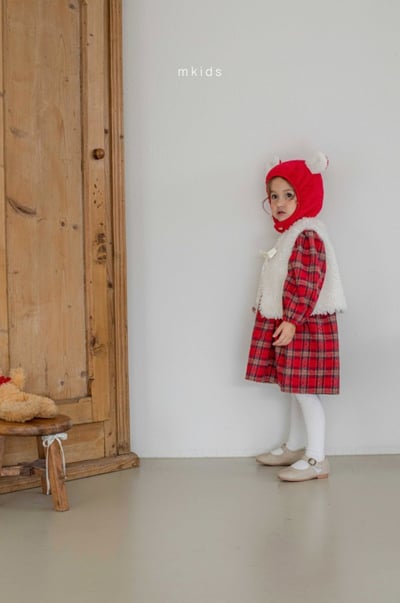 M-KIDS25｜(65-115cm) 1色聖誕格紋洋裝10