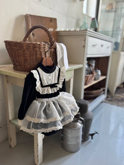 Marron 44｜(3m-18m) 法式薄紗圍裙11