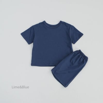 LIME&BLUE30｜(55-118cm MOM-DAD)  透氣素色親子套裝21