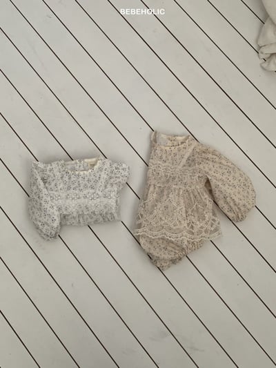 Bebe holic44｜(3m-18m) 碎花蕾絲裙包屁衣14