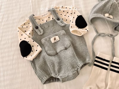 Valubebe07｜(65-80) 華夫格吊帶包屁衣19