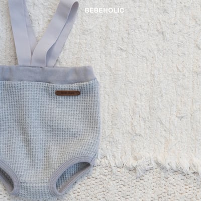 Bebe holic25｜(3m-18m) 華夫格吊帶包屁褲8