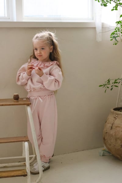 FLO29｜(75-140) 2色荷葉花瓣領縮口上衣4