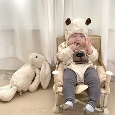 LEMONADE41｜(55cm-85cm) 2色小熊包屁衣含帽子4
