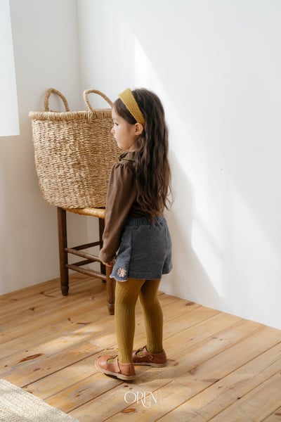 OREN24｜(85-120cm) 復古小雛菊刺繡褲裙12