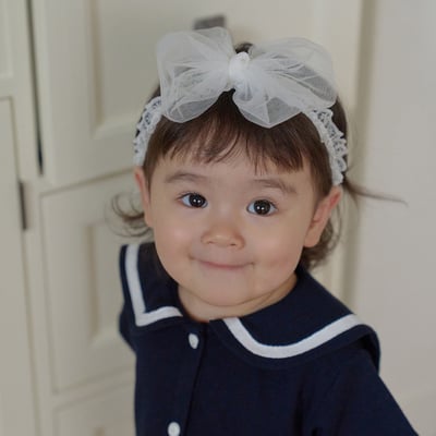 bebe nine50  (Free) 2色蝴蝶結蕾絲髮帶12