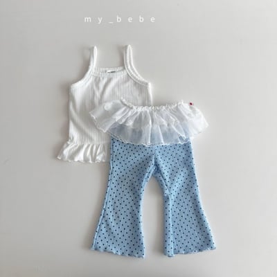 my_bebe33｜(80-120cm) 荷葉捲邊細肩背心2