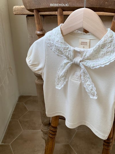 Bebe holic45｜(3m-18m) 海軍蕾絲領上衣9
