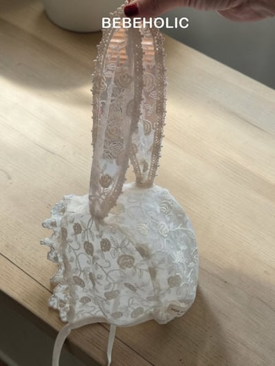 Bebe holic64｜(Free) 蕾絲兔耳綁帶帽5