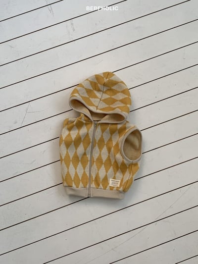 Bebe holic21｜(6m-18m) 菱格紋連帽針織背心14