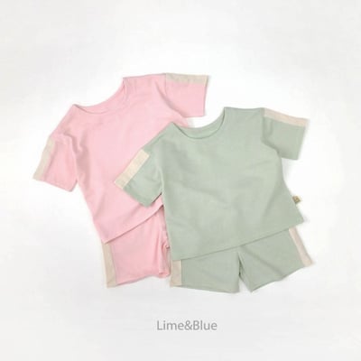 LIME&BLUE24｜(80-118cm)  袖邊拼色套裝5