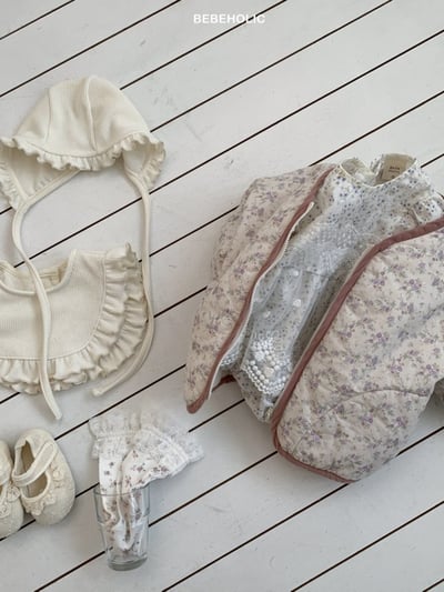 Bebe holic19｜(6m-18m) 碎花滾邊鋪棉拉鍊外套11