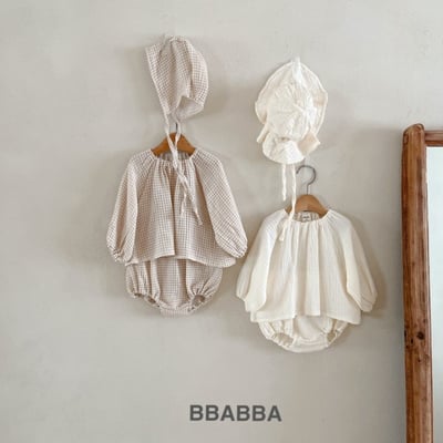 BBABBA08｜(60cm-83cm-mom) 2色棉質奶油格紋套裝15
